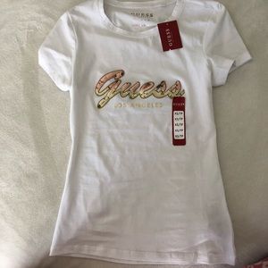 Guess XS sparkly white shirt. NEW WITH TAG